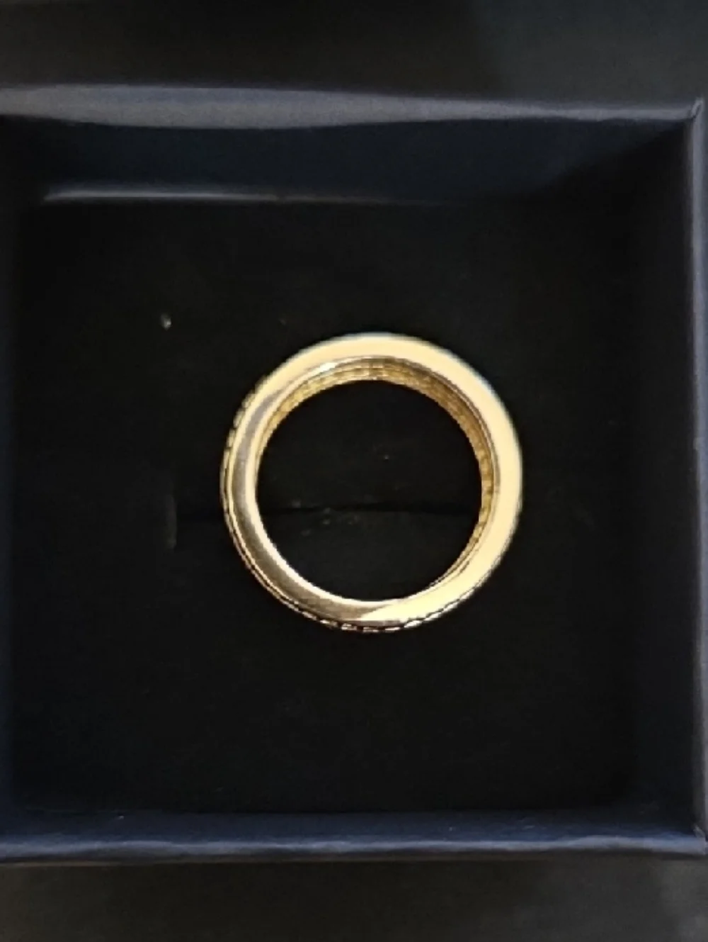 Gold Filigree Scroll Ring with Pavé Crystals - Women's Gold Band Size 6 NIB